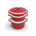 Stackable 4-Piece Cookware Set - Red