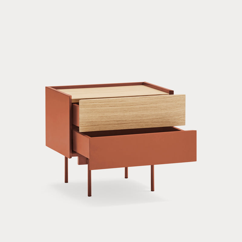 Otto - Table De Chevet - Carrelage & Chêne