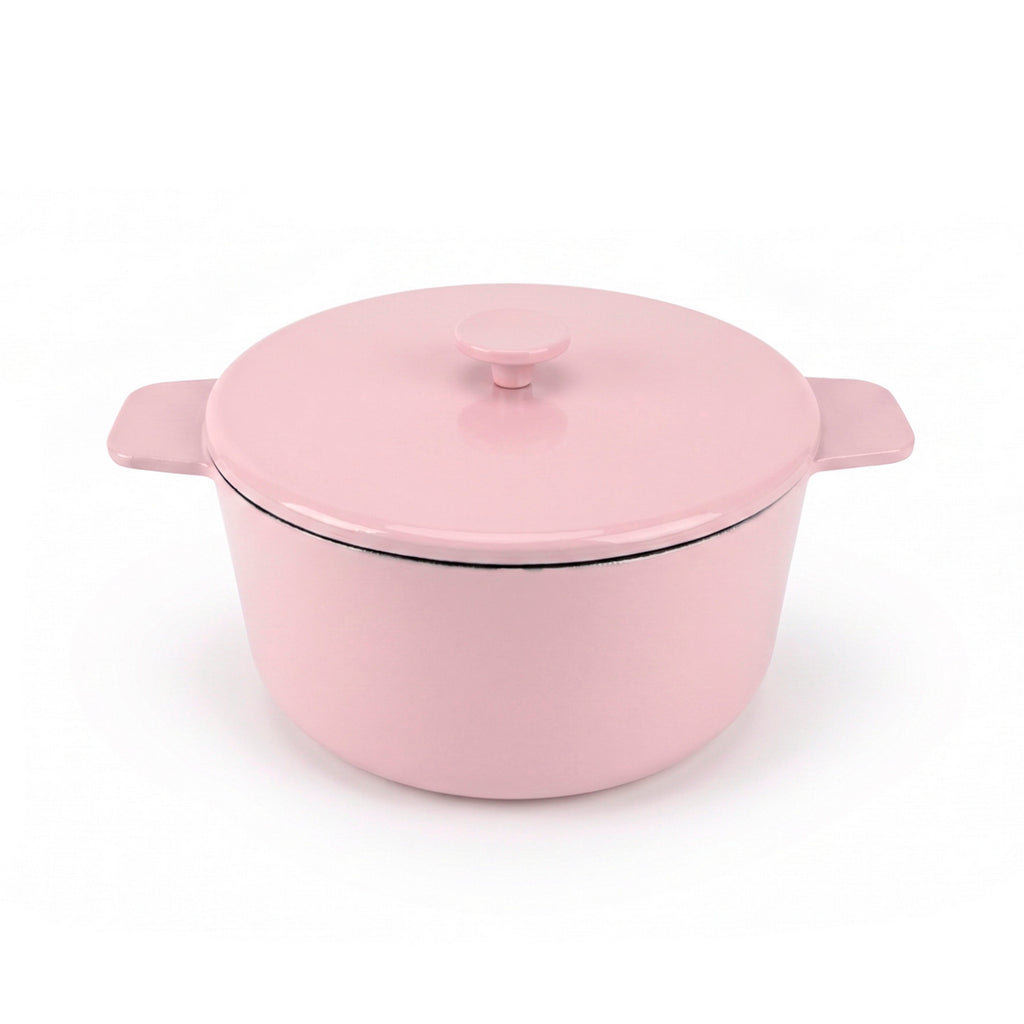 Cocotte rotonda con coperchio - rosa