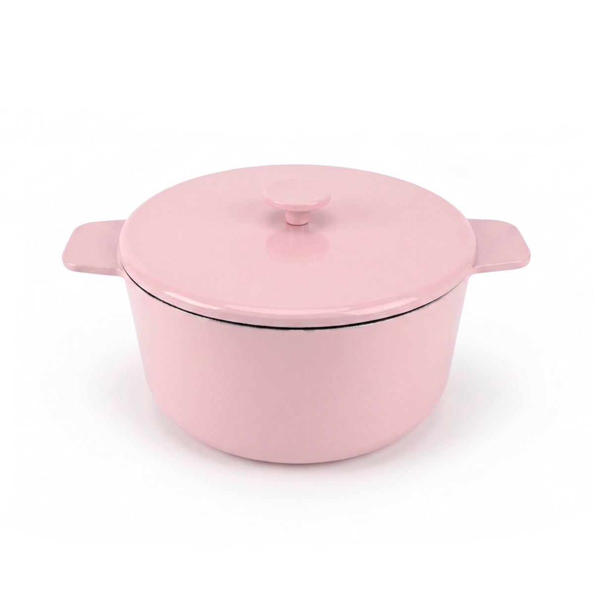 Cocotte rotonda con coperchio - rosa