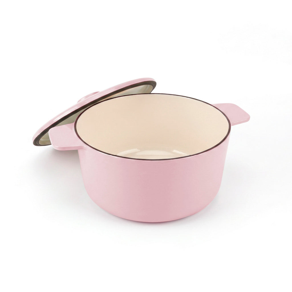 Cocotte rotonda con coperchio - rosa