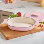 Cocotte Ovale Avec Couvercle - Rose