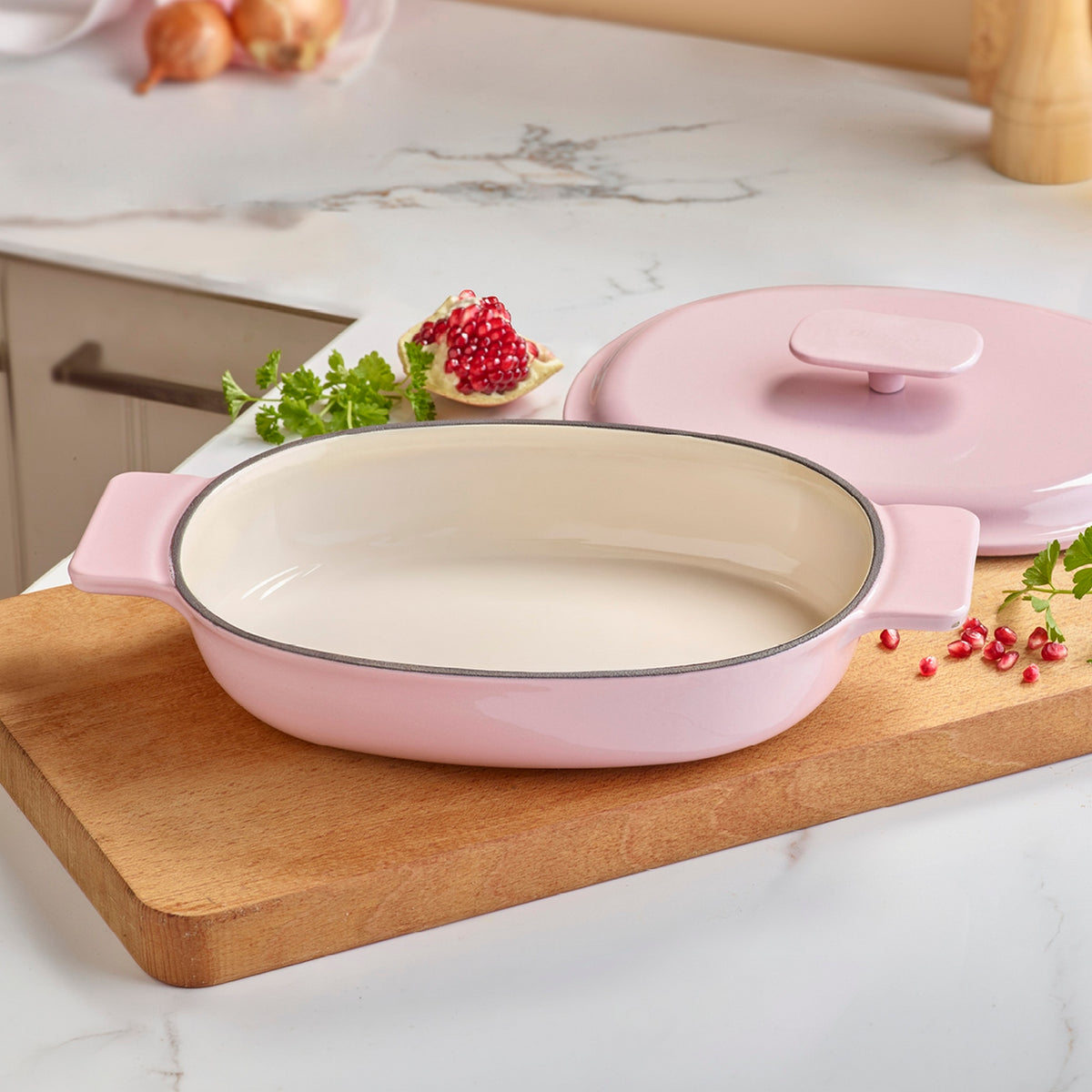Cocotte Ovale Avec Couvercle - Rose