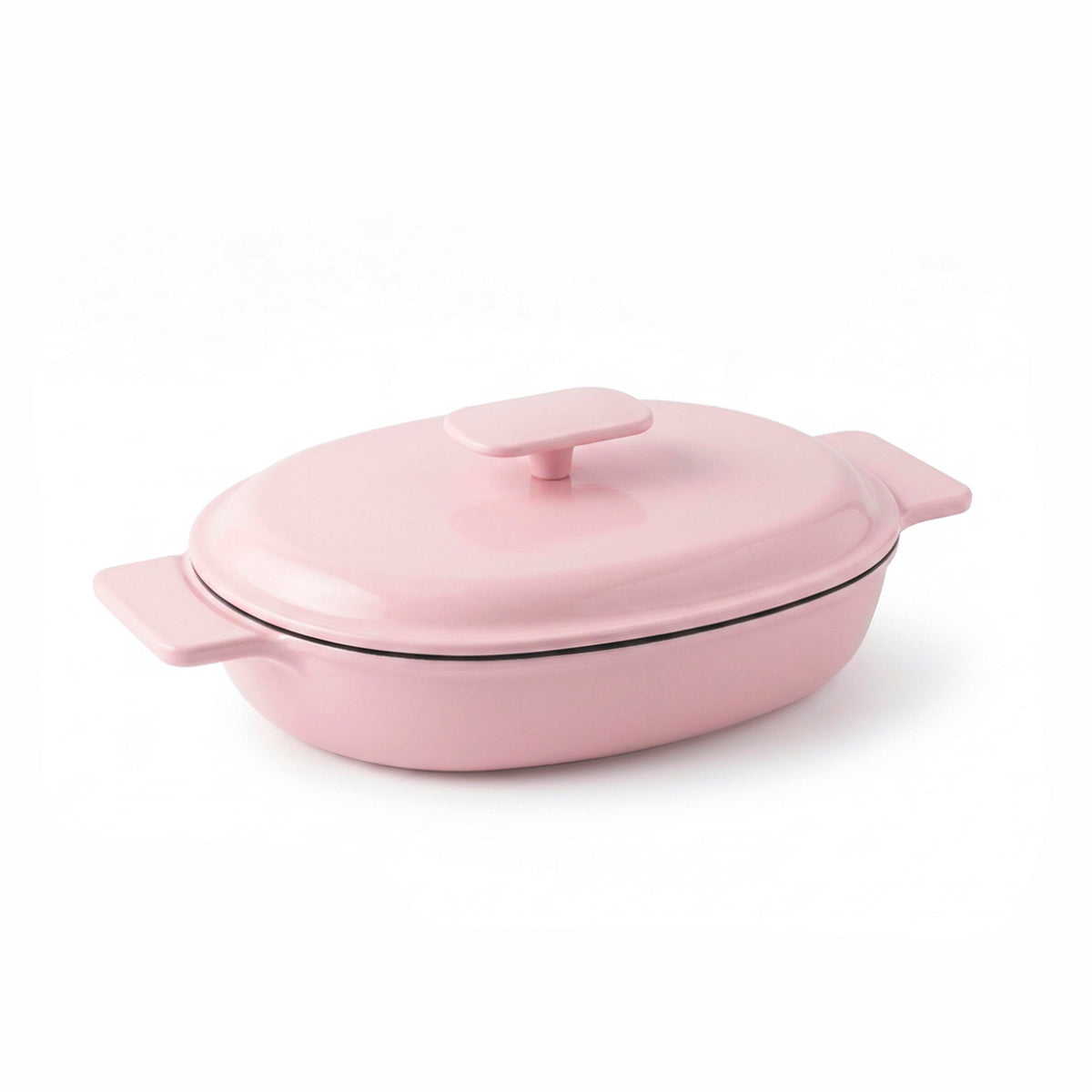 Cocotte Ovale Avec Couvercle - Rose