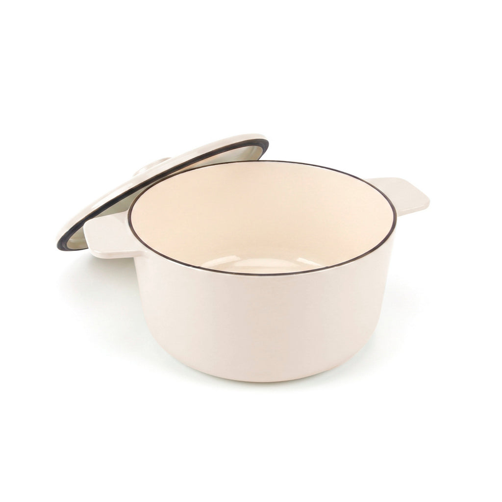 Cocotte rotonda con coperchio - crema