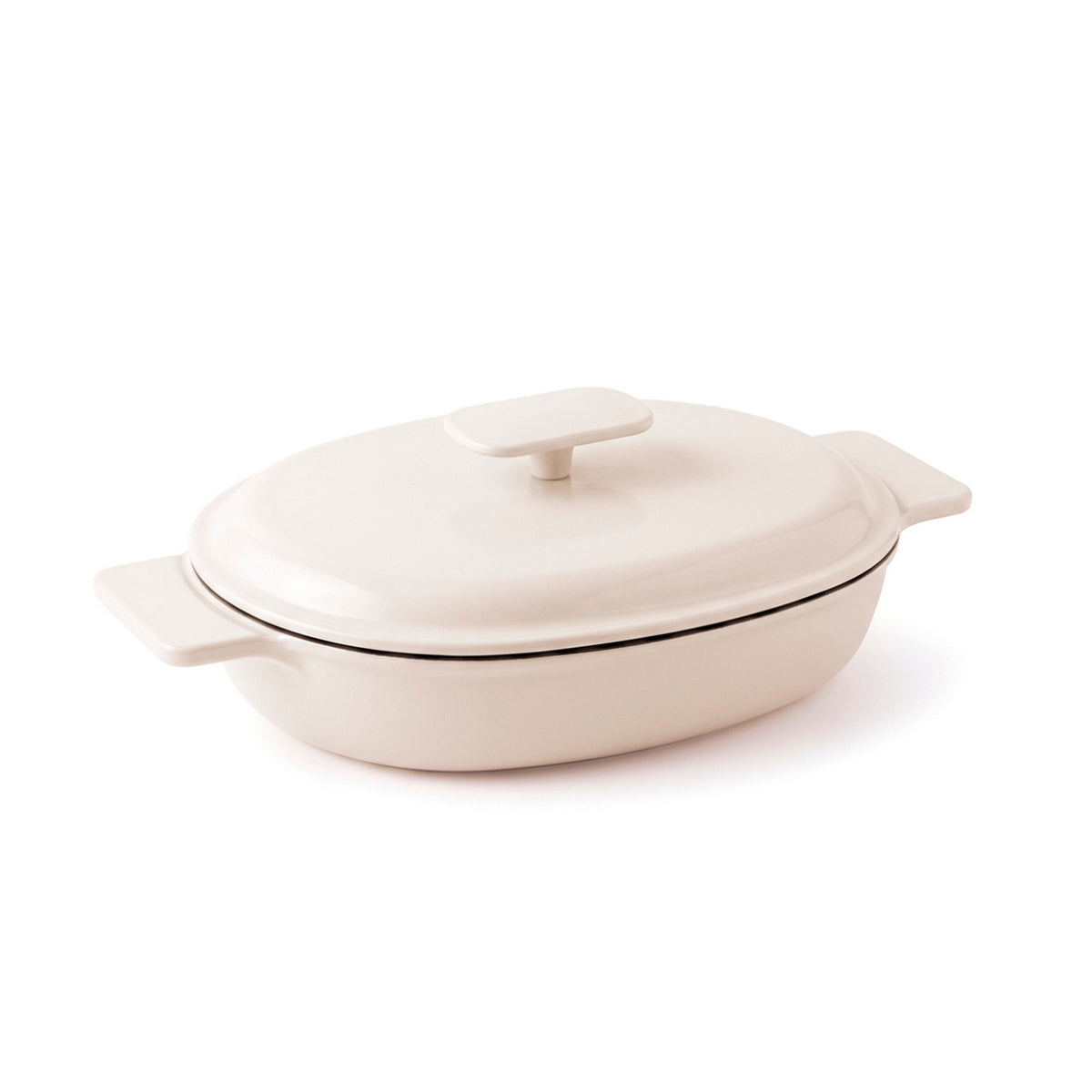Cocotte ovalada con tapa - Crema