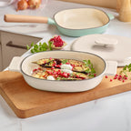 Cocotte ovalada con tapa - Crema