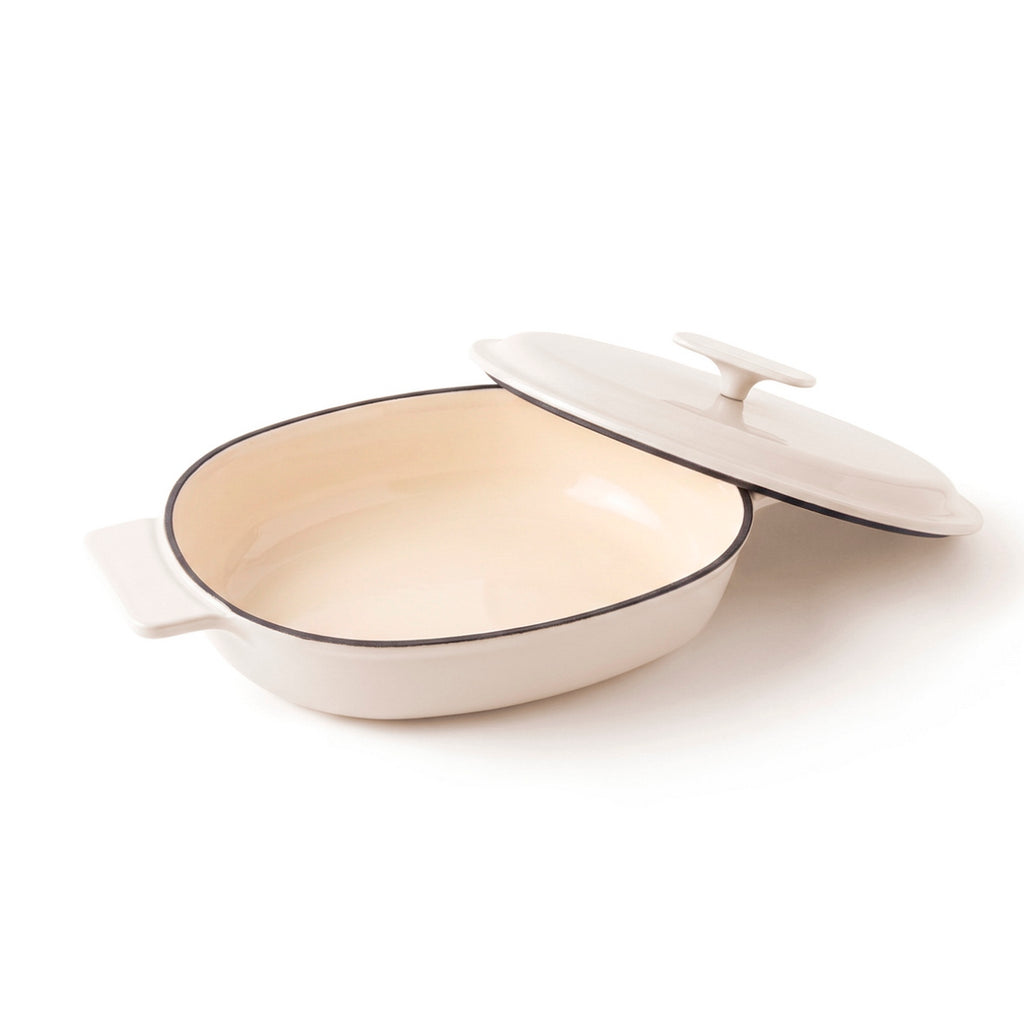 Cocotte ovalada con tapa - Crema