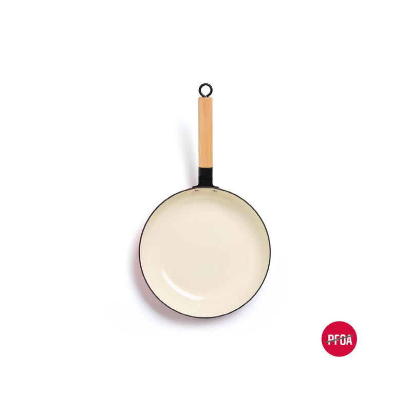 Batterie De Cuisine 6 Pièces - Fonte D'Acier Émailée - Rouge/Blanc