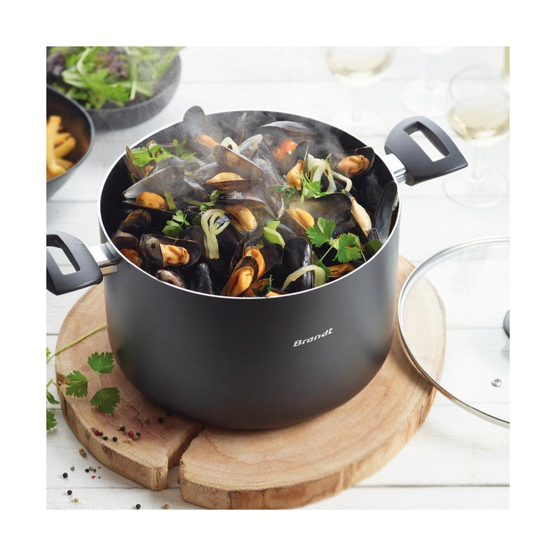 Batterie De Cuisine 16 Pièces - Aluminium Noir