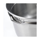 Set De 3 Casseroles En Inox + 3 Poêles Avec Revêtement Anti-Adhérent + 1 Poignée Amovible + 3 Couvercles Passoires Avec Manche En Inox - Argenté/Noir/Rouge