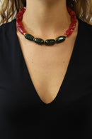 Bijoux Collier Dara Bordeaux 40 Cm