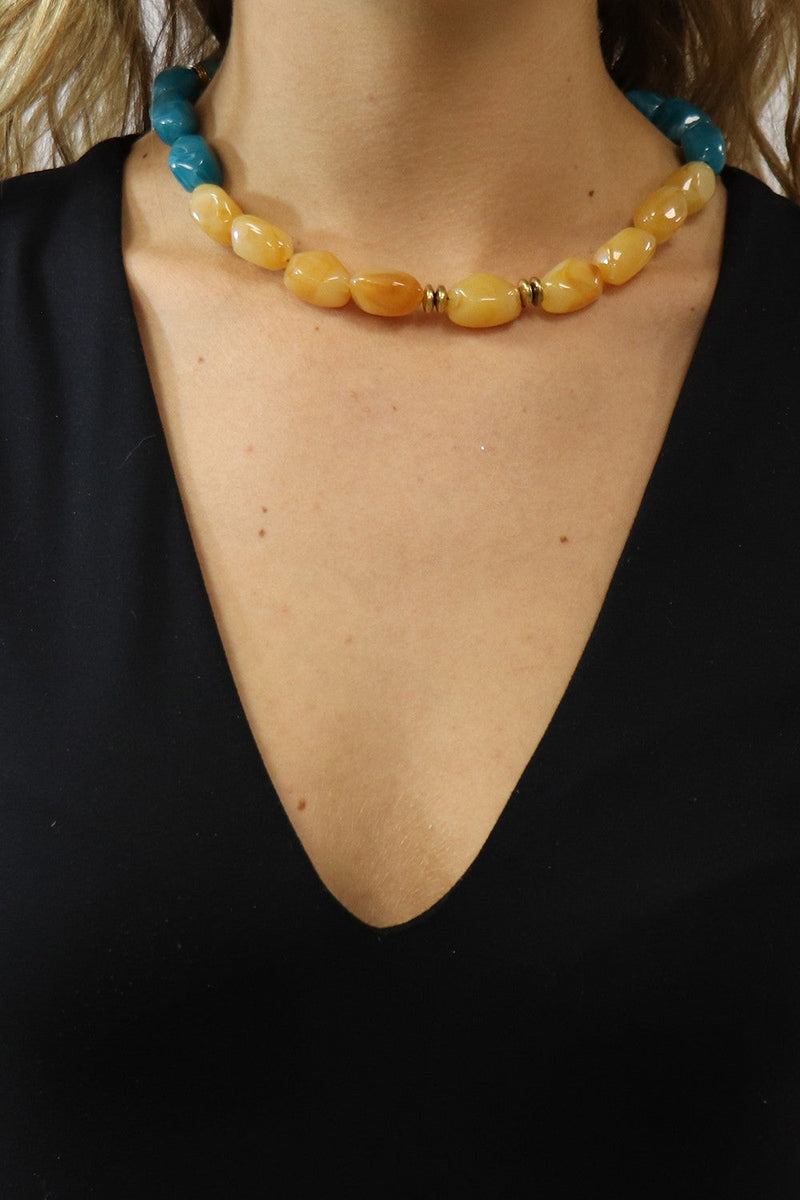 Bijoux Collier Daya Beige 40 Cm