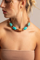 Bijoux Collier Daya Marron 40 Cm