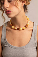 Bijoux Collier Dolly Jaune 40 Cm