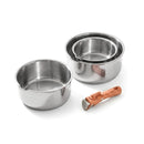 Set De 3 Casseroles En Inox Avec Poignée Amovible - Argenté