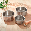 Set De 3 Casseroles En Inox Avec Poignée Amovible - Argenté