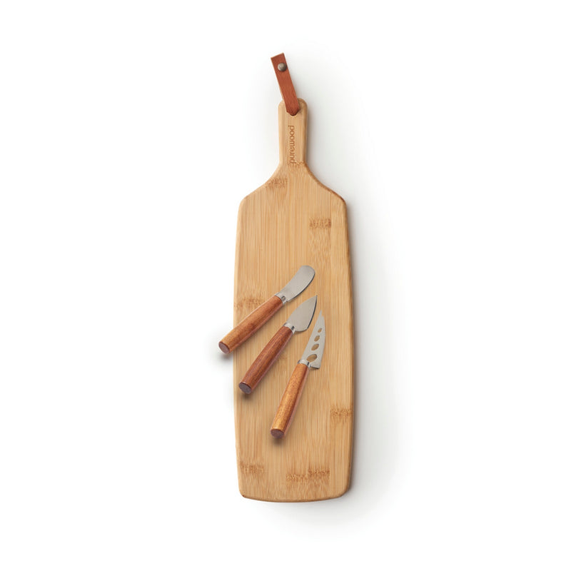 Planche À Découper Avec 3 Couteaux À Fromage - Brun Clair