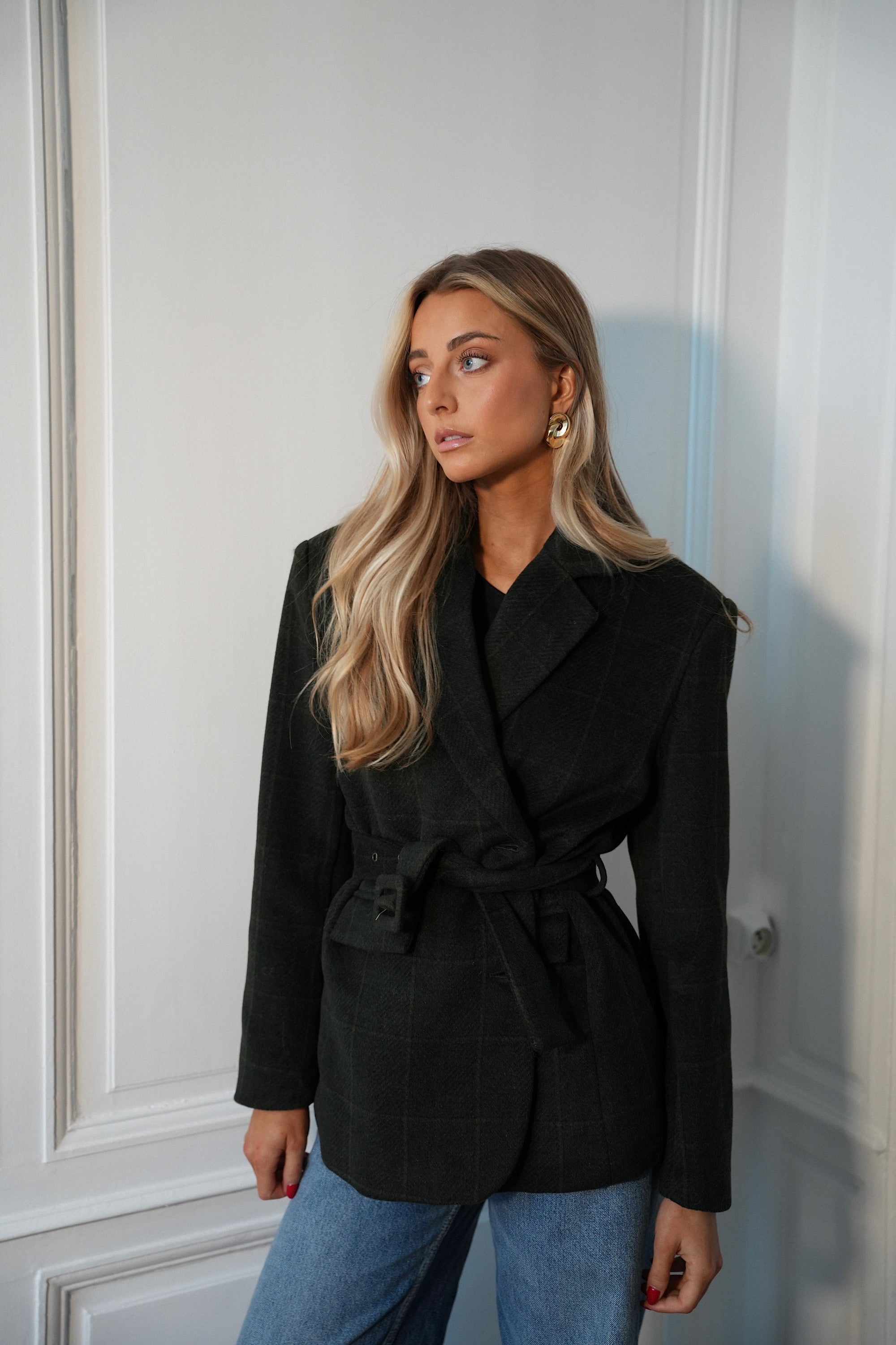 Olivia Fir Green - Chaqueta tipo blazer de lana