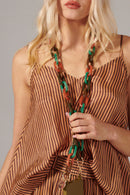 Chaine Longue Ninon Orange 120 Cm