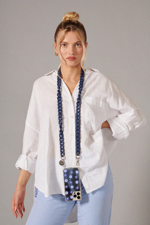 Chaine Longue Sarah Bleu 120 Cm