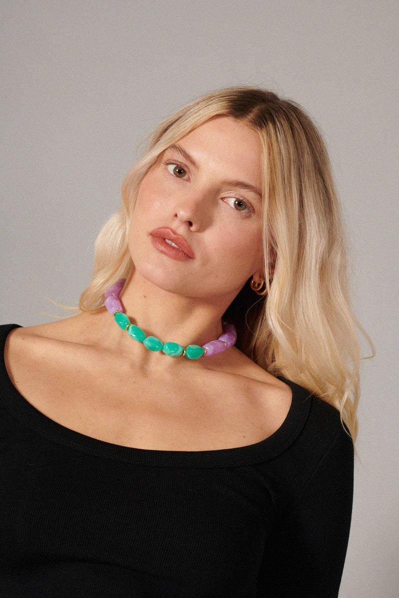 Bijoux Collier Talia Violet 40 Cm