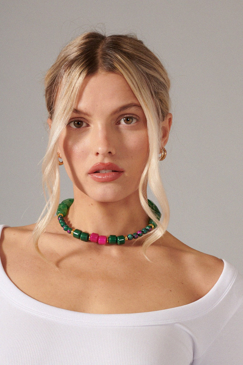 Bijoux Collier Dona Vert 40 Cm