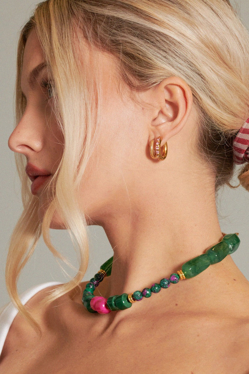 Bijoux Collier Dona Vert 40 Cm