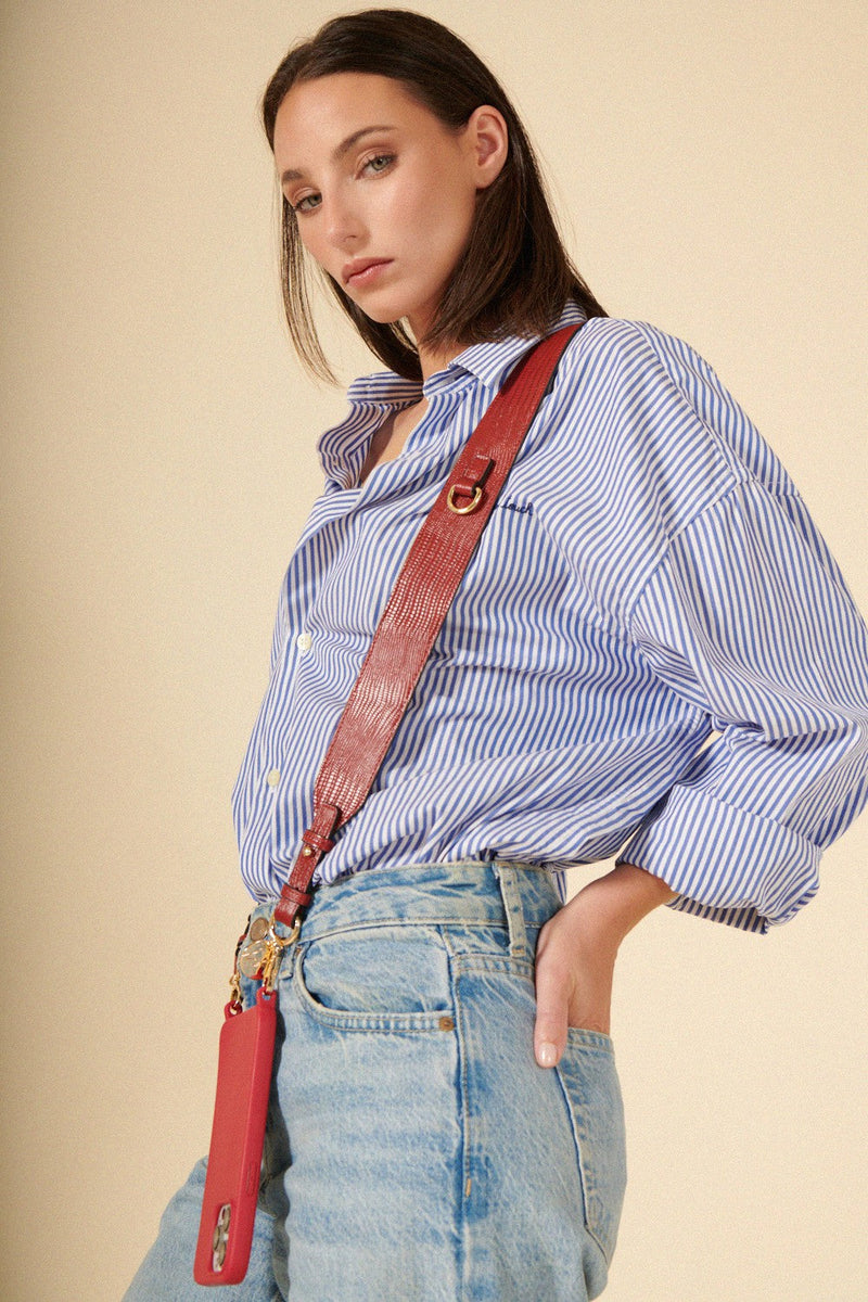 Chaine Longue Ida Rouge 120 Cm