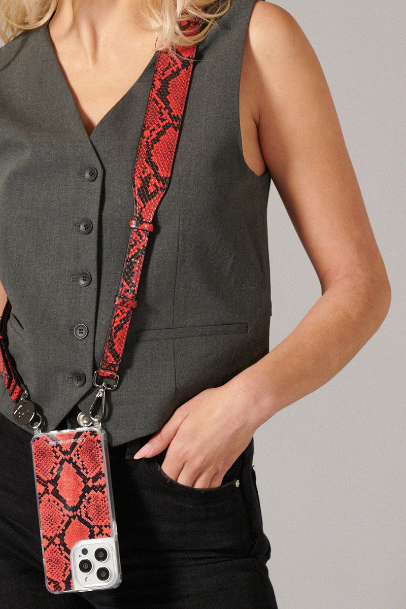 Chaine Longue Nora Rouge 120 Cm