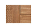 Albi - Buffet 3 Portes - Bois Massif Et Rotin