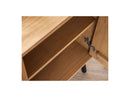 Albi - Buffet 3 Portes - Bois Massif Et Rotin