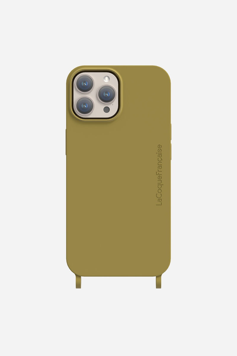 Coque Anneaux Soft Touch Vert Olive