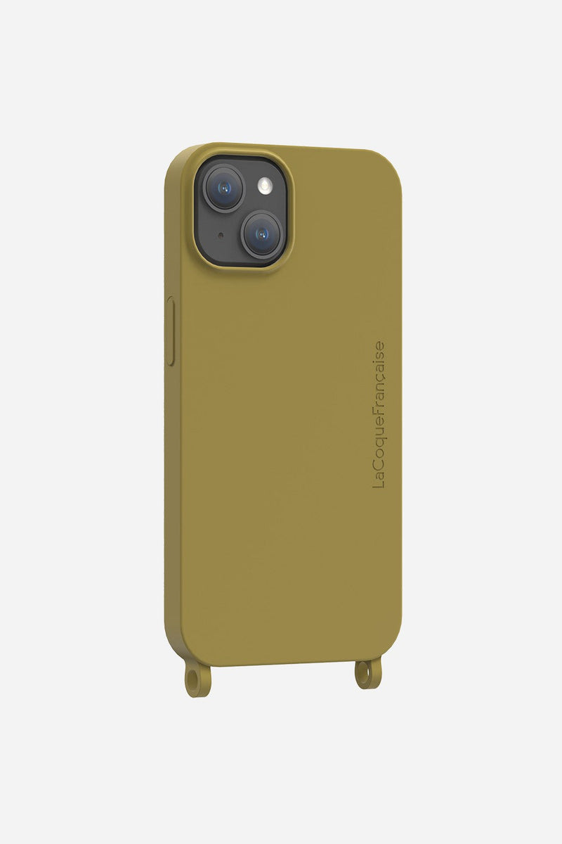 Coque Anneaux Soft Touch Vert Olive