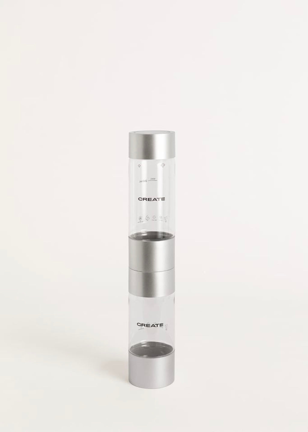 Double Bottle (500ml+350ml) for Soda Maker Studio - Silver