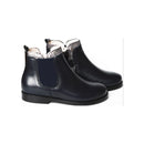 Boots Bottines Resistantes Fille - Cuir Bleu Marine Col Paillettes - Fille