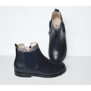 Boots Bottines Resistantes Fille - Cuir Bleu Marine Col Paillettes - Fille