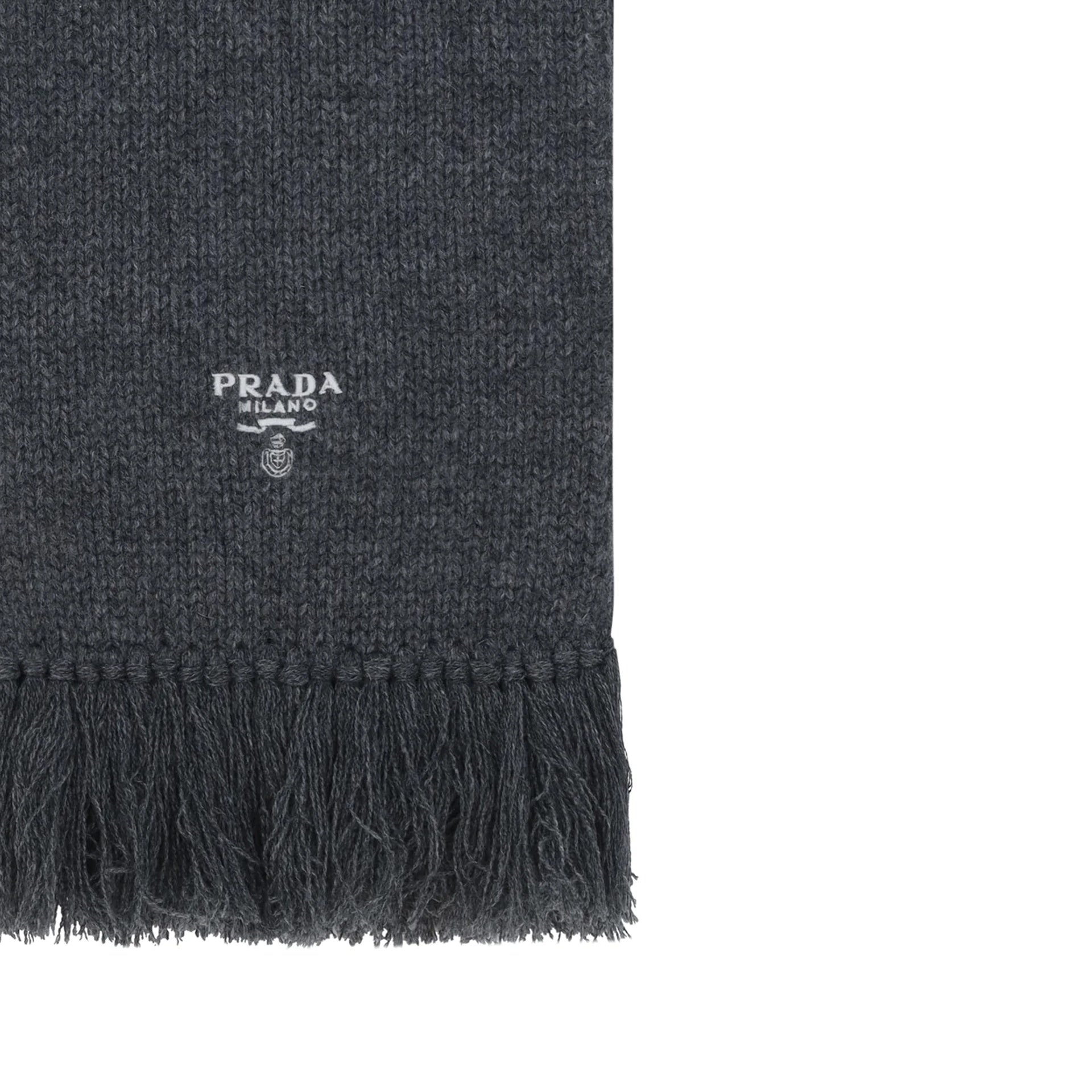 Prada - Bufanda de cachemir con logo - Hombres - Gris