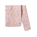 Maglia da bagno con zip a maniche lunghe Ada - Fiori a cuore rosa