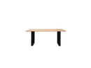 Table À Manger Pieds Carrés Extensible Awani - Chêne Massif Et Métal + 2 Allonges De 40 Cm