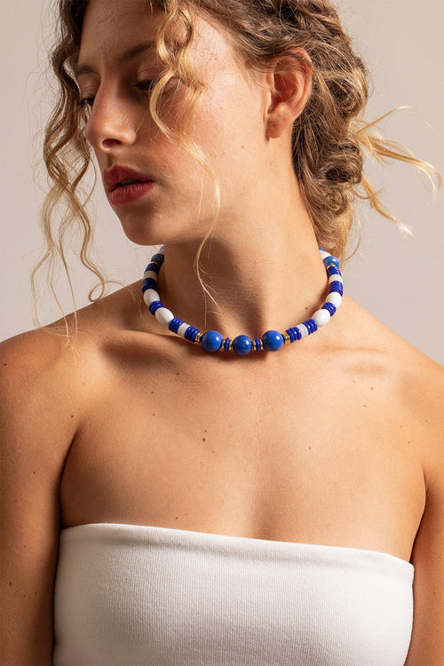 Chaine Courte Sofia Bleu 40 Cm