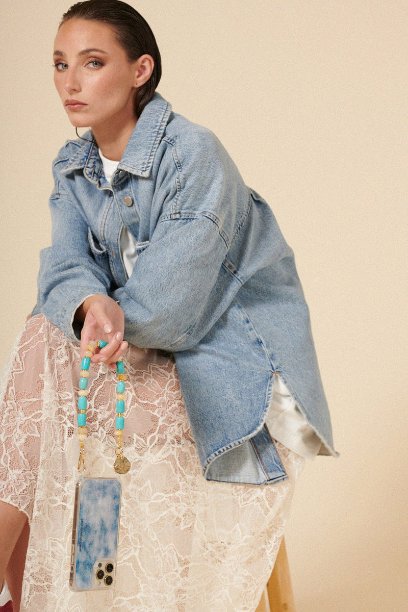 Chaine Courte Artemis Turquoise 40 Cm