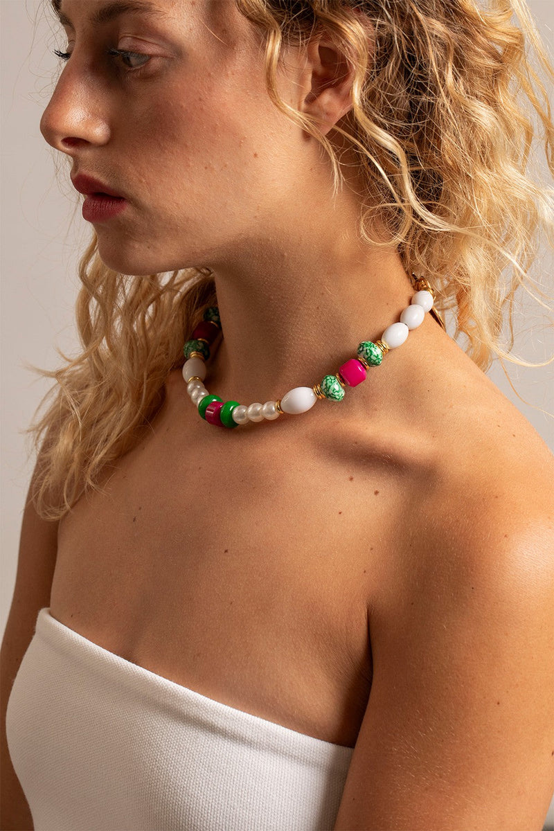 Chaine Courte Joana Blanc 40 Cm