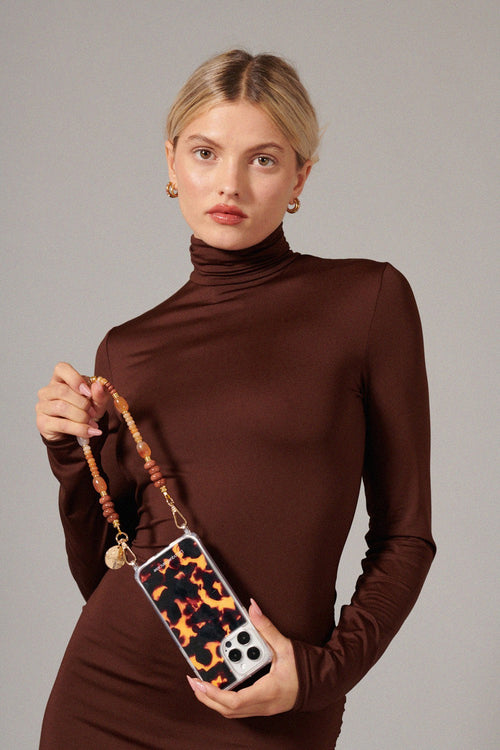 Chaine Courte Meha Marron 40 Cm