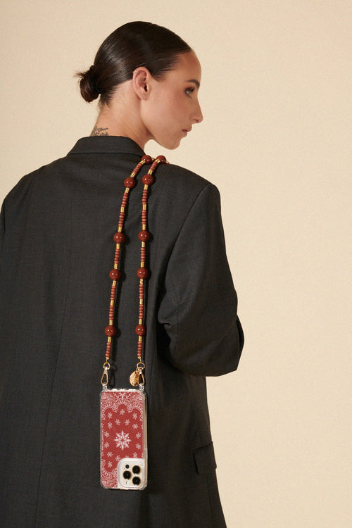 Chaine Longue Kate Marron 120 Cm