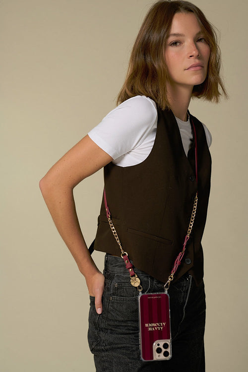 Chaine Longue Brooke Bordeaux 120 Cm