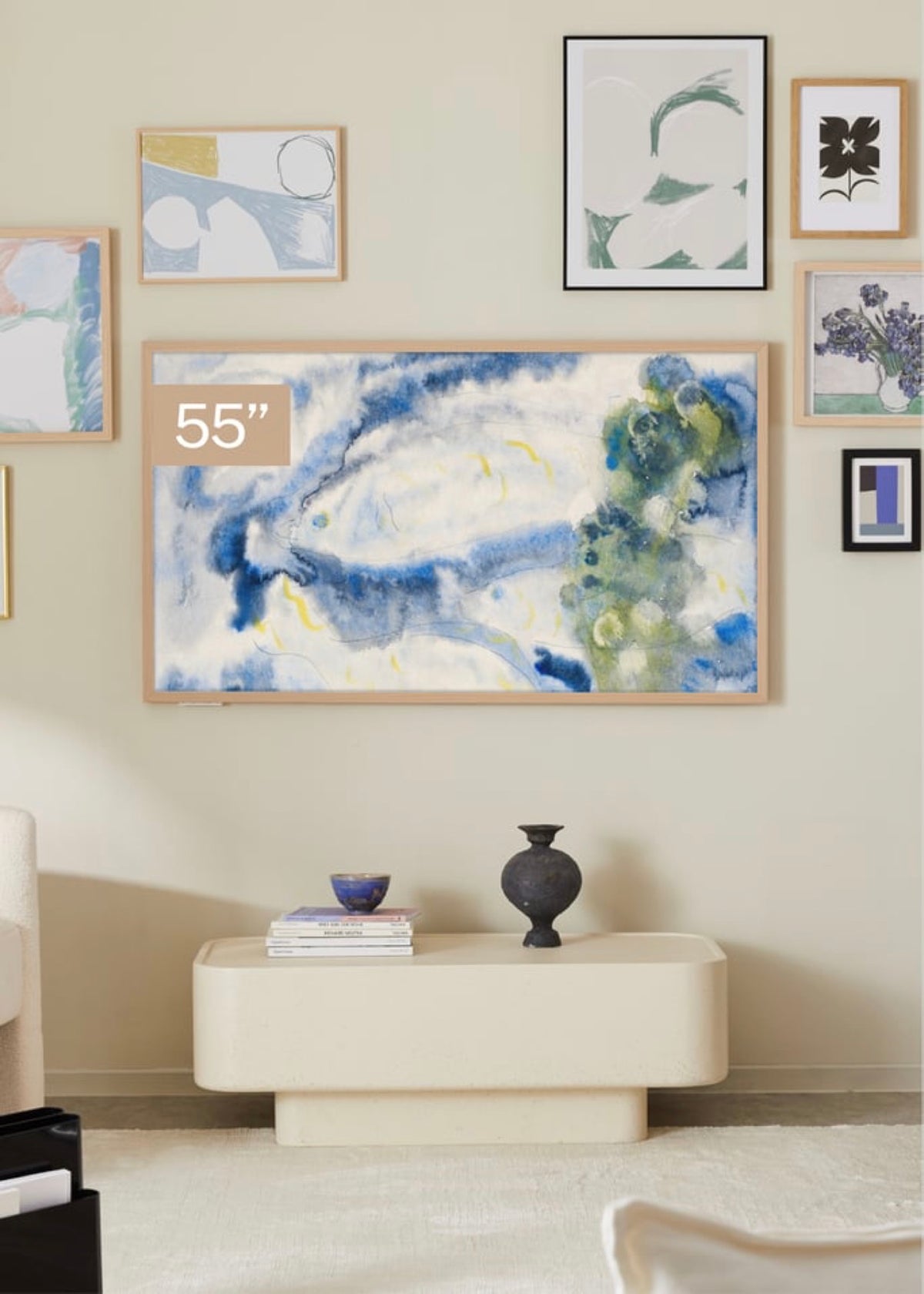 Tv Art Matte - Smart TV 55" QLED 4K con schermo antiriflesso e galleria d'arte - Legno chiaro