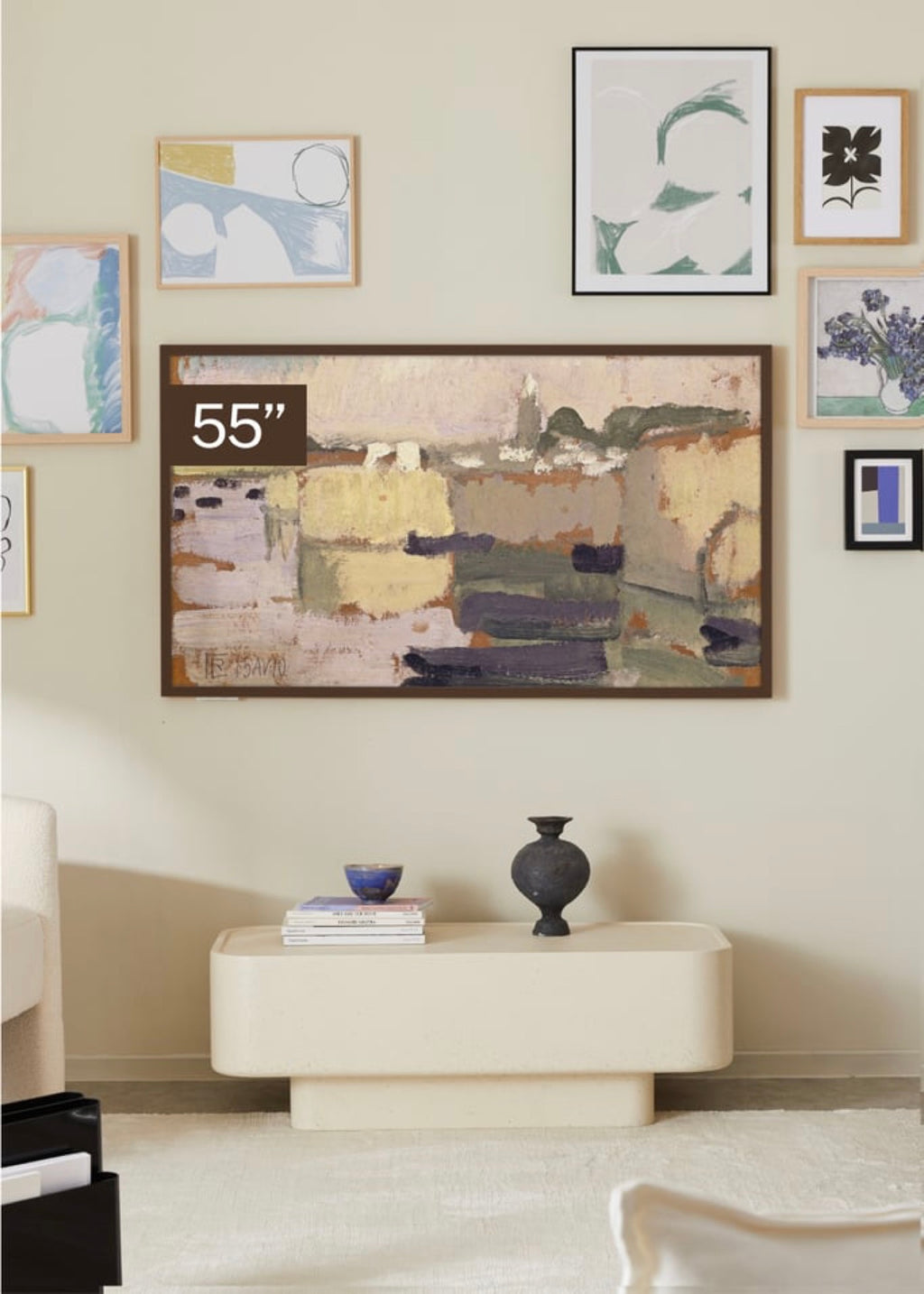 Tv Art Matte - Televisor Smart Tv Qled 4K Con Pantalla Antirreflejos Y Galería De Arte - Madera Oscura
