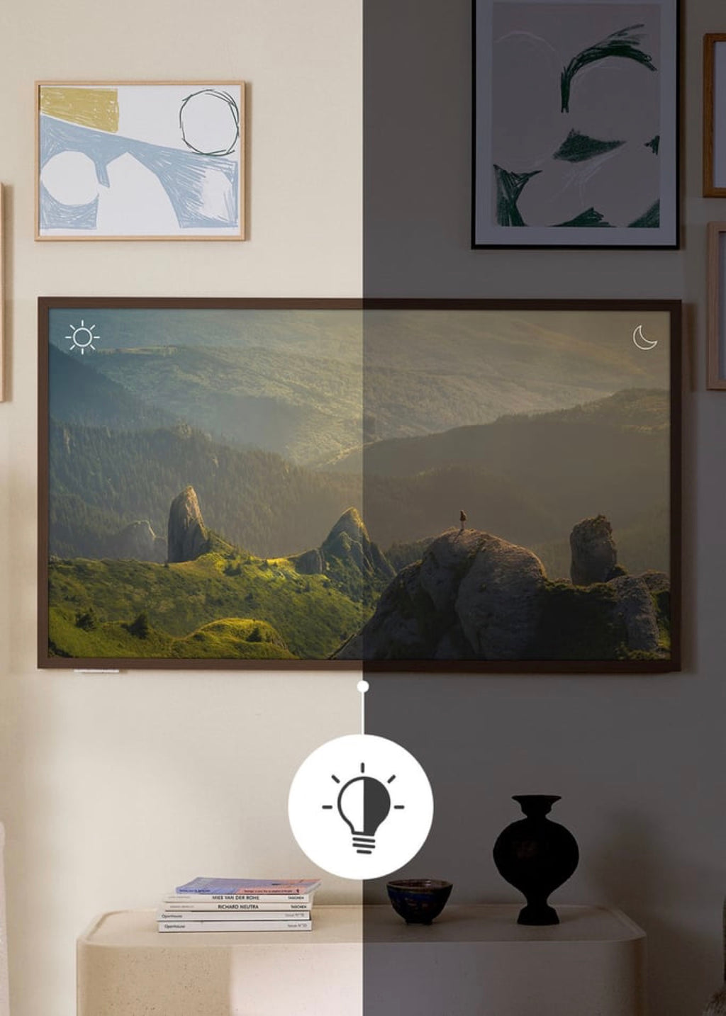 Tv Art Matte - Televisor Smart Tv Qled 4K Con Pantalla Antirreflejos Y Galería De Arte - Madera Oscura