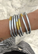 Brazalete budista - mantra dorado plateado